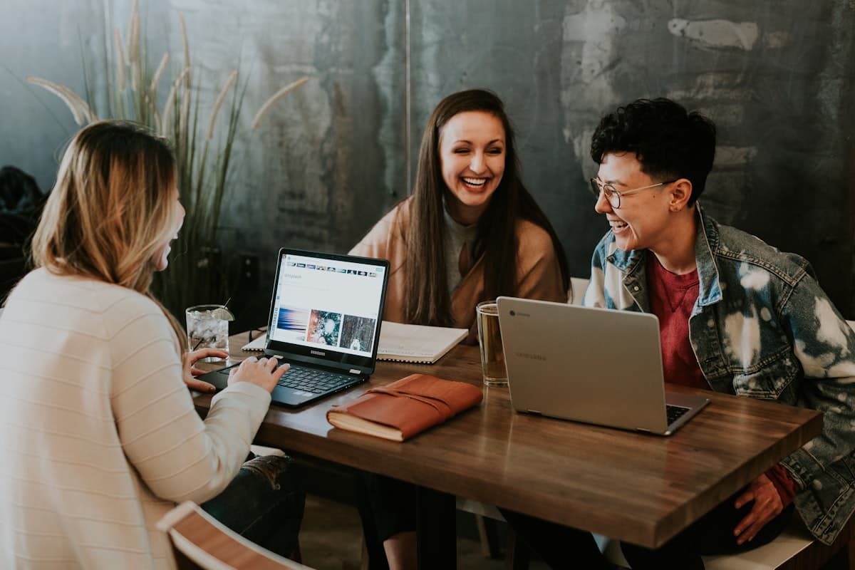 TrueIntent B2B team members connecting and collaborating